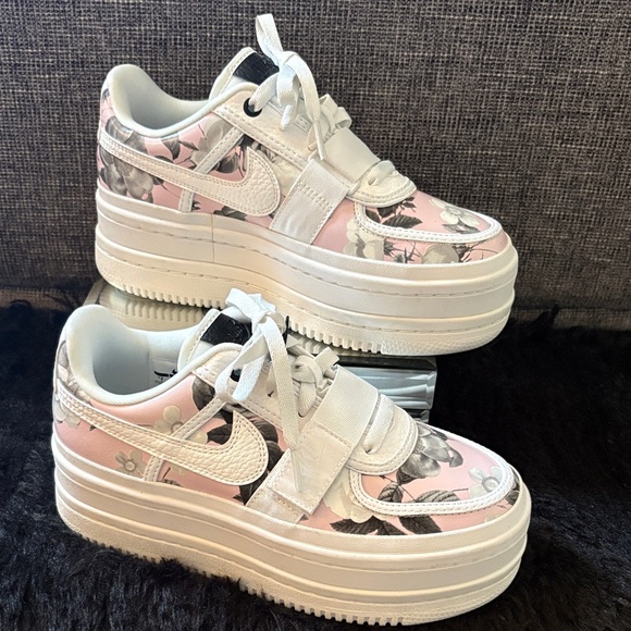 Nike Shoes - Nike Pink Floral Platform Lace-Up Sneakers